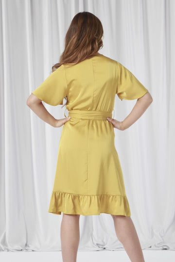 Frill Wrap Dress With Tea Sleeve Double Second